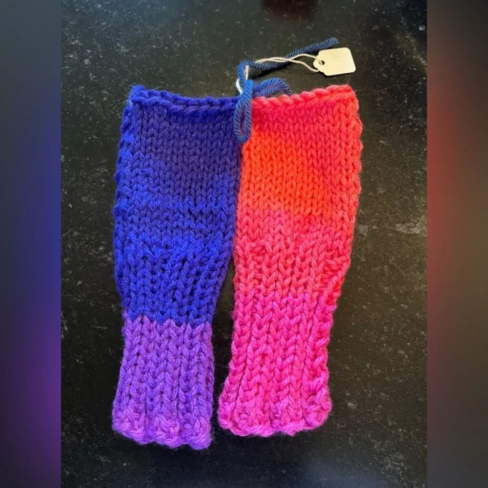One of a kind- LIMITED EDITION Knit Hand Arm warmers Fingerless gloves mittens